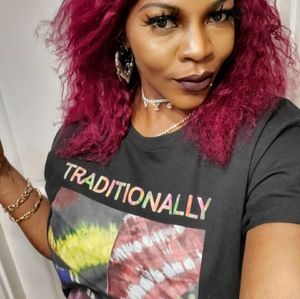 Fun black ethnic graphic Tie dye printed t shirt